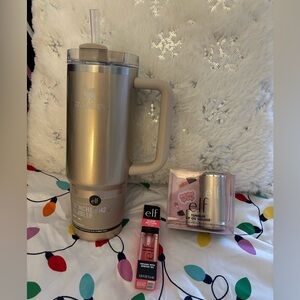 New Gold 30oz Stanley Elf with Lip oil holder and lip oil